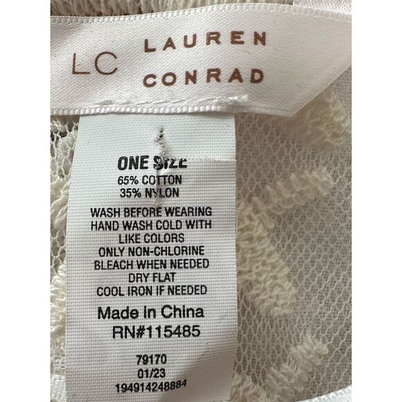 Lauren Conrad Women's Cream colored Embroidered Lace Kimono Cardigan One Size - Picture 4 of 4